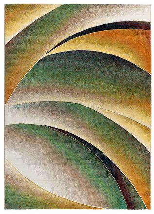 Atticgo Alfombra moderna verde/caldera/beige 160x230 cm