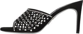 Rene Caovilla Ginger Su&egrave;de Mules - Dames - Muiltjes - Zwart - 37 1/2 EU - Su&egrave;de - Schoenen