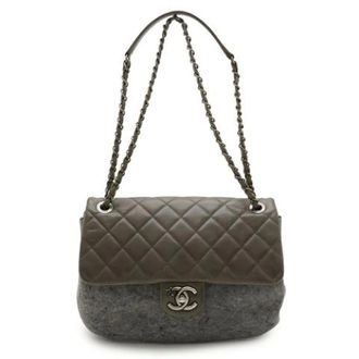 Chanel Pre-owned Vintage Schoudertas - Dames - Pre-owned - Groen - Maat: ONE Size Leer
