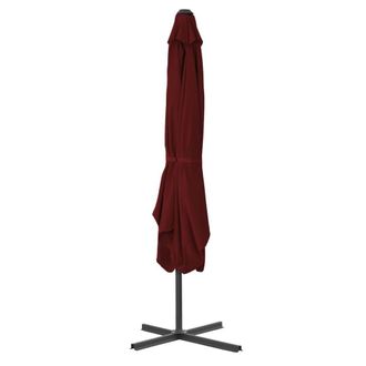 Berkfield Home Outdoor Parasol with Steel Pole Bordeaux Red 250x250x230 cm | Size: 250 x 250 x 230 cm