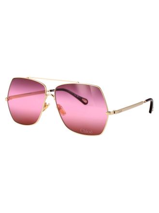 Chlo&eacute; CH0278S Gold Metal Square Sunglasses - Gold