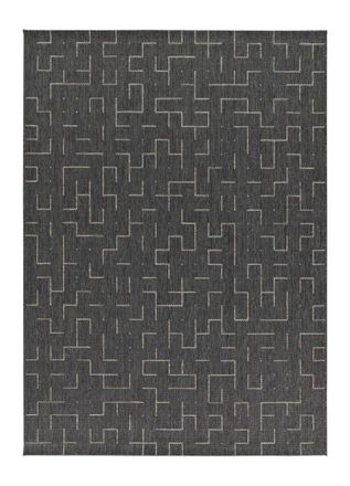Atticgo Alfombra de exterior geom&eacute;trica gris 154x230 cm