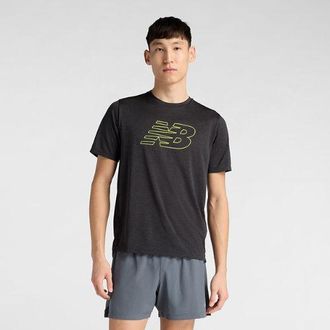 New Balance Uomo RC Essential Graphic T-Shirt V2 in Nero/Verde, Maglia di Poliestere, Taglia 2XL