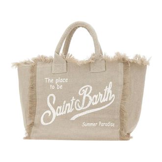 MC2 Saint Barth Tote Bags, female, Beige, Size: ONE SIZE Vanity Linen