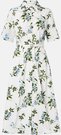 Emilia Wickstead Vestido camisero Rubie de algod&oacute;n floral con cintur&oacute;n