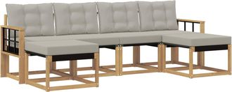 vidaXL Conjunto De Sof&aacute;s De Exterior 6 Uds. Blanco Y Gris Claro Vidaxl