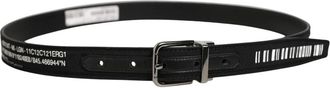 Dolce & Gabbana Barcode Zilveren Gesp Riem - Heren - Riemen - Zwart - ONE Size - Leer - Accessoires