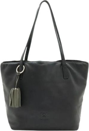 Loewe Pre-owned Anagram Nappa Leren Handtas - Dames - Vintage Shopper - Zwart - ONE Size - Leer - Vintage