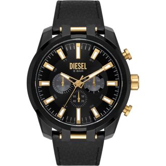 Diesel Split Mens Black Watch DZ4610 Leather (archived) - One Size