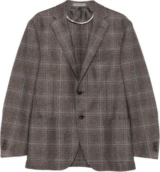 Corneliani Blazer a quadri con due bottoni - Marrone