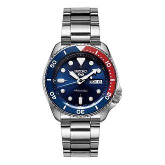 Seiko Mens SEIKO No. 5 Sports Mechanical Watch Red Blue SRPD53K1