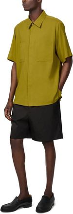 Ami Cotton Short Sleeve Shirt In Vert