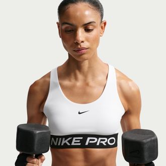 Nike Womens Nike Pro 365 Light-Support Non-Padded Sports Bra in White | IQ1035-100