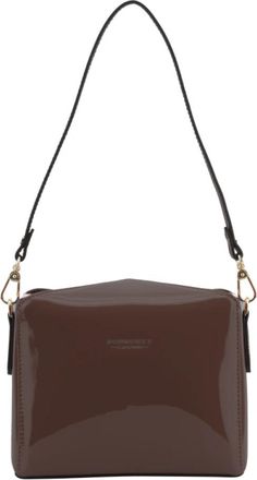 Pourchet Cassetta Vernis - Dames - Schoudertassen - Bruin - ONE Size - Leer - Tassen