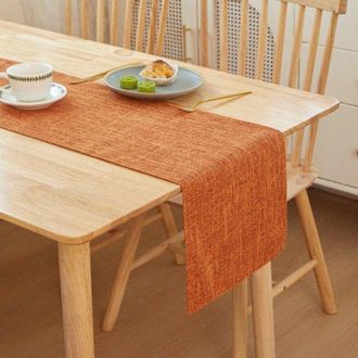 OEM Camino De Mesa De Lino Para Uso Dom&eacute;stico, 30x180 Cm, Camino De Mesa De T&eacute; Bellamente Elaborado - Naranja
