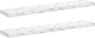 vidaXL Estante De Pared 2 Pcs M&aacute;rmol 120 X 23,5 X 4 Cm Vidaxl