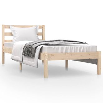 Berkfield Home Bed Frame Solid Wood Pine 75x190 cm Small Single in Brown