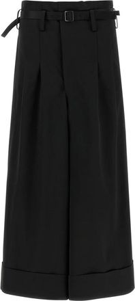 Junya Watanabe Wijde Flared Broek - Dames - Wijde Broeken - Zwart - L - Wol - Broeken