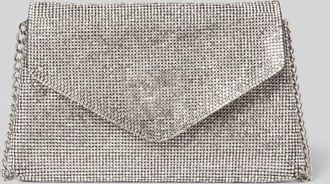 Jake*s Clutch mit Allover-Strasssteinbesatz in Silber, Gr&ouml;&szlig;e 1