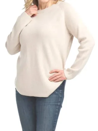 Papillon Shirt Hem Sweater In Beige