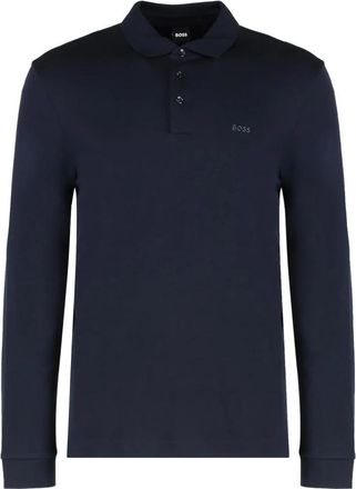 HUGO BOSS Pado 30 Poloshirt - Heren - Polos - Blauw - 2XL - Katoen - Tops