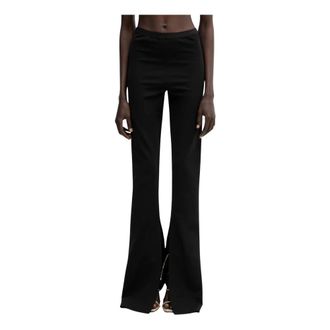 Rick Owens Broeken, Dames, Zwart, L, Nylon, Carmen Wijde Broek