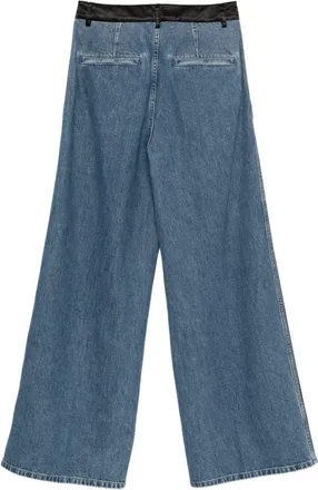 Forte_Forte Pleated Wide-Leg Denim Jeans - Blue