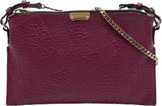Burberry Pre-owned Vintage Crossbody Bag - Dames - Vintage Schoudertas - Paars - ONE Size - Leer - Vintage