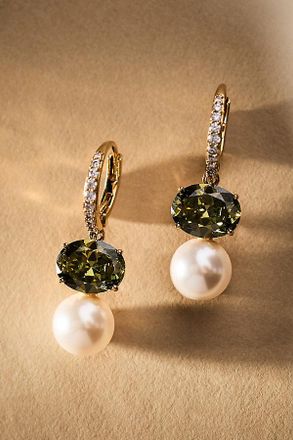 Nadri Crystal Pearl Drop Earrings