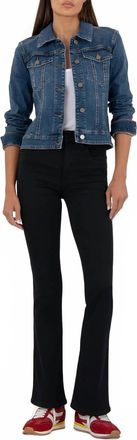 Kut from the Kloth Julia Crop Jacket In Main With Dark Stone