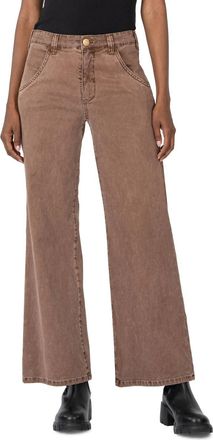 Kut from the Kloth Meg High Rise Ankle Wide Leg Jeans In Fudge