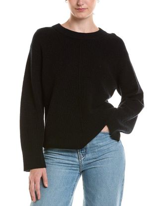 Fort&eacute; Cashmere Rib Easy Crewneck Cashmere Sweater