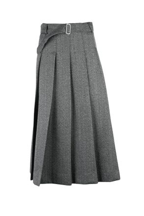 Officine G&eacute;n&eacute;rale Midi Pleated Skirt - Grey