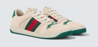 Gucci Screener leather-trimmed sneakers