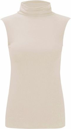 Generic New Ladies Polo Neck Womens Plus Size Sleeveless Stretch Turtle Neck Jersey Basics Top. UK 8-26