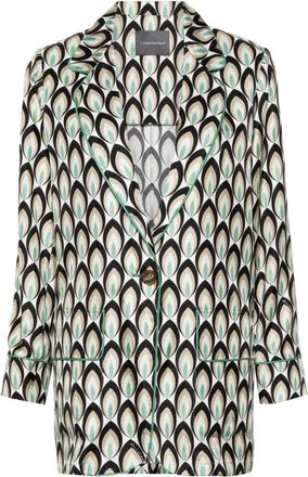 Lorena Antoniazzi Graphic-Print Silk Blazer