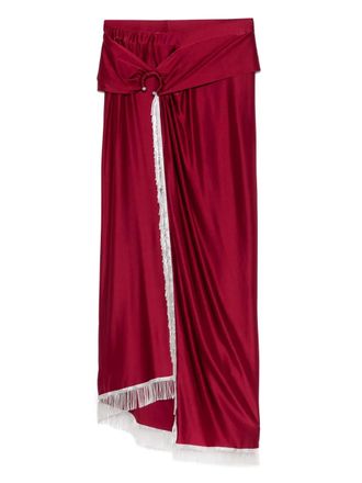 Paco Rabanne Midi-rok met franje - Rood