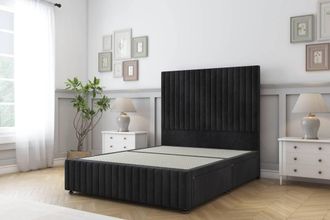 Sloomy Madison Naples Divan Base No Drawers-26 Headboard & 12 Footboard in Black | Size: Single