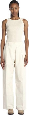 Le 17 Septembre Pantaloni con tasconi - Dames - Wijde Broeken - Wit - M - Broeken