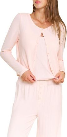 Honeydew Intimates Blissful Pointelle Cardigan in Peach Sorbet at Nordstrom, Size X-Large