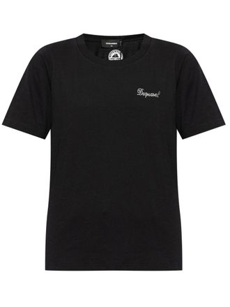 Dsquared2 Katoenen T-shirt met stras - Zwart