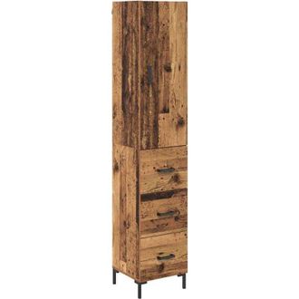 vidaXL Highboard Old Wood 69.5 x 34 x 180 cm Engineered Wood vidaXL