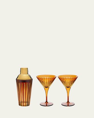 L'OBJET Prism Cocktail Shaker & Martini Glass Set