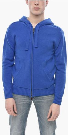 Paolo Pecora Wool-Blend Sweater With Hood And Zip Closure size M