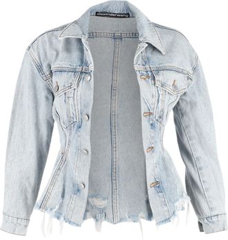 Alexander Wang Sculpted Denim Jacket in Light Blue Cotton