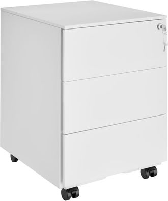 TecTake Cajonera con ruedas con 3 cajones y cerradura 39x45x55 cm blanco