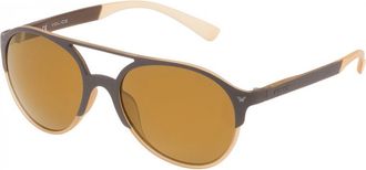 Police Womens SPL163557ESG 55 Sunglasses - Brown - One Size