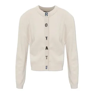 Rotate ROTATE Birger Christensen, Cardigans, female, Beige, Size: XS Firm Knit Cardigan