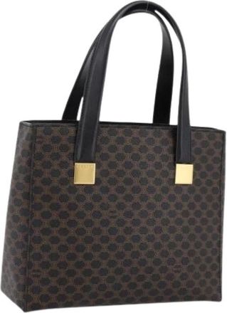 Celine Pre-owned Macadam Canvas Hand Bag - Dames - Vintage Shopper - Bruin - ONE Size - Leer - Vintage