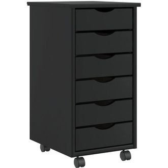 vidaXL Vidaxl - Armadietto Rotante con Cassetti moss Nero Legno Massello Pino